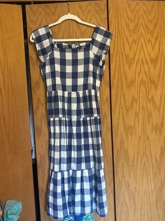 Old Navy Blue and White Gingham Top