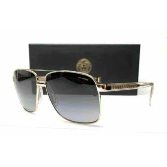 Versace Men's Gold and Grey Gradient Sunglasses!