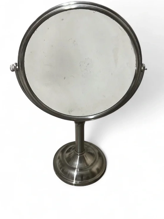 Steel Finish Double-Sided Vanity Mirror - Silver