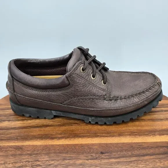 Sperry Boat Shoes Men's 8 M Brown Leather 3-Eye Lug Deck Outdoor Moccasin Low
