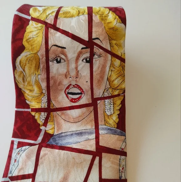Marilyn Geo mod Art Red Yellow Graphic Tie 58