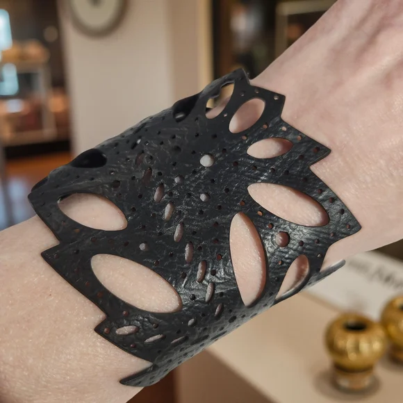 Black Intricate Cutout Wristband