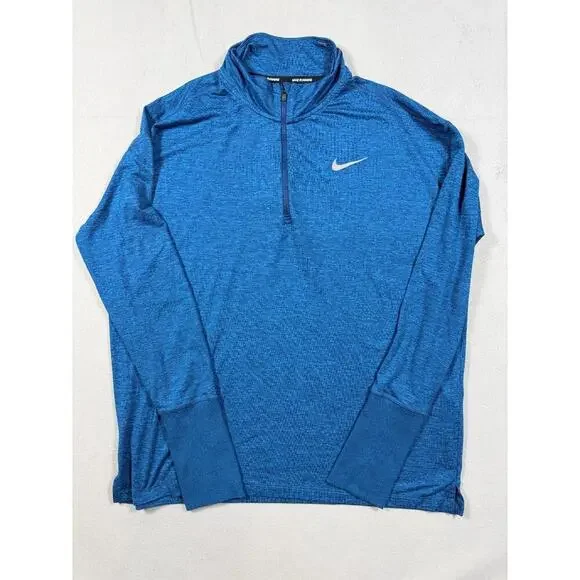 Nike Men's Dri-FIT Element Half-Zip Running Shirt in Blue Size Large