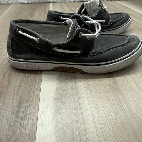 Sperry Top-Sider Halyard Boat Shoes Canvas Sneakers 5M Grey Mens Loafers YB45037