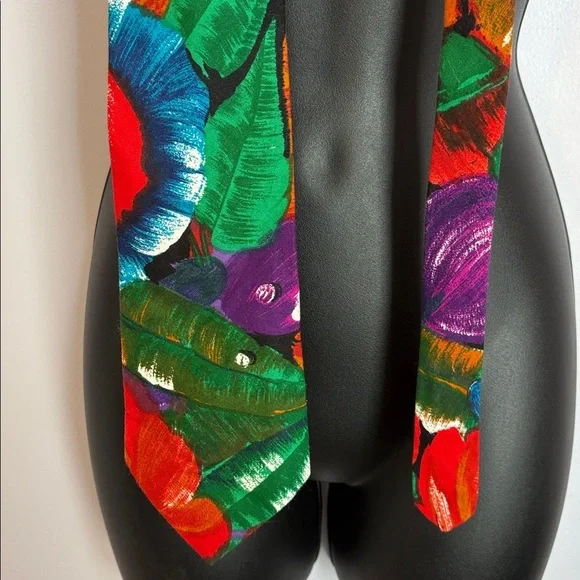 Shelter Island Collection Tropical Floral Cotton Necktie Tie