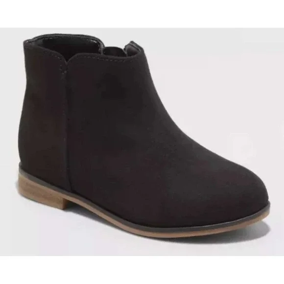 Cat & Jack Toddler Penelope Zipper Boots Black Size 5T New With Tags