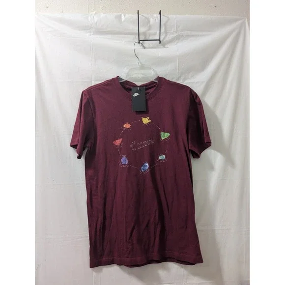 Nike Energy Flow Dark Beetroot‎ Tee T-Shirt Cosmic Swoosh Mens Small