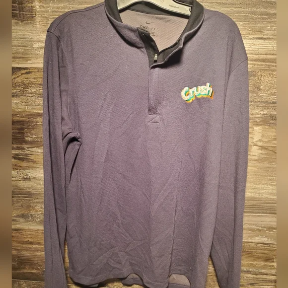 Nike 1/4 Zip Crush Embroidered Quarter-zip Pull Over Men's Size‎ Large Purple
