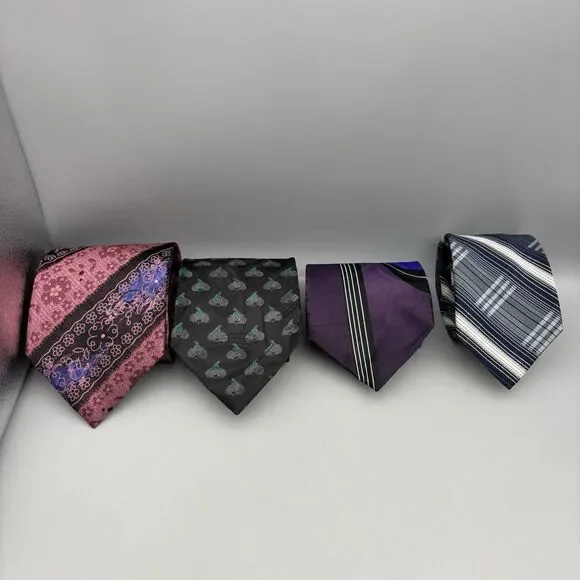 Lot Of 4 Mens Neck Tie - Christian Dior, Bruno Conte, Di Capri, Lilly Dache