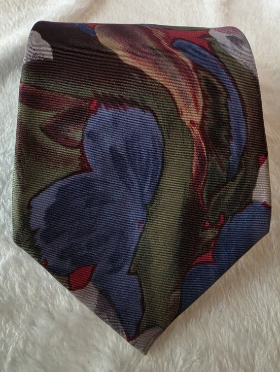 Vintage Pierre Cardin Floral Silk Tie Multicolor Designer Classic