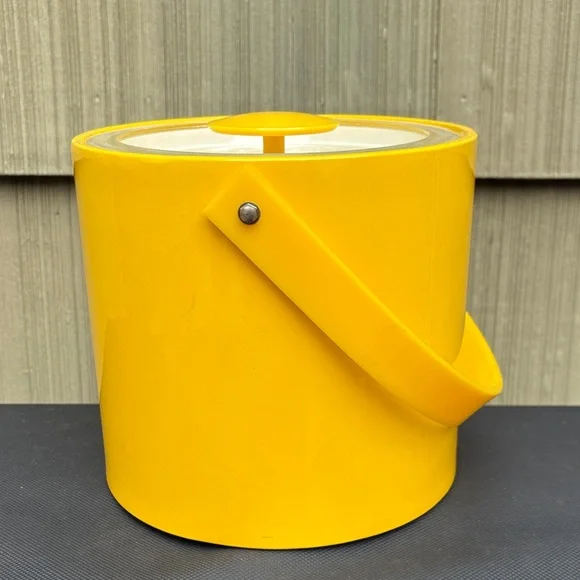 Vintage George Briard Yellow Ice Bucket with Handle