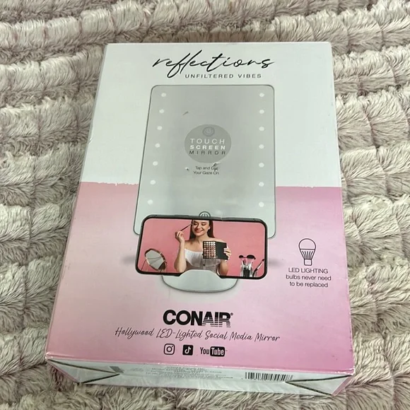 Conair Reflections Unfiltered Vibes Hollywood LED-Lighted Social Media Mirror