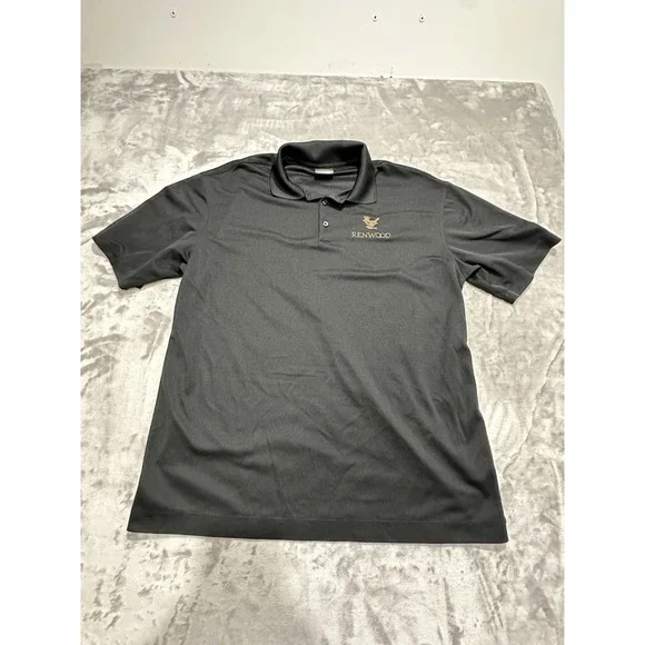Nike Golf Polo Men's Size Large Dri-Fit Black Renwood Golf Course Short‎ Sleeve
