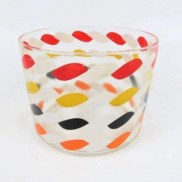 Vintage Glass Colorful Ice Bucket Barware