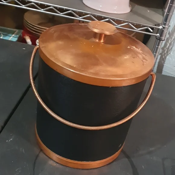 Genuine Vintage Copper and Black Ice Bucket