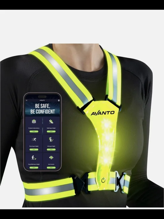 LED Safety Harness Vest - High-Visibility Yellow