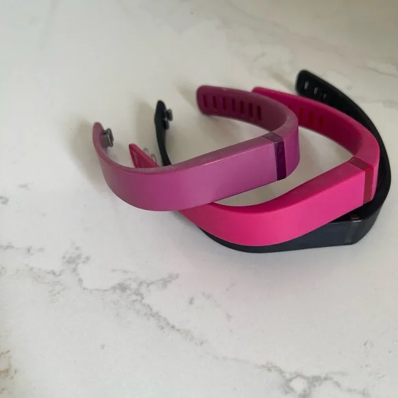 3-Fitbit Wristbands - Magenta and Black