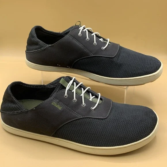 OluKai Nohea Moku No Tie Boat Shoe Men's Sz 12 Blue Slip On Convertible Sneaker