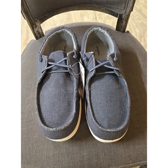 Goodfellow & Co Mens Boat Shoes Navy Blue Denim‎ Slip On Loafers Size 11.5 NIB