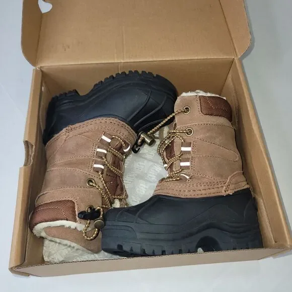 Khombu Sherpa Snow Boots Kids 7M Brown Waterproof Faux Fur JYT-5101 Winterwear