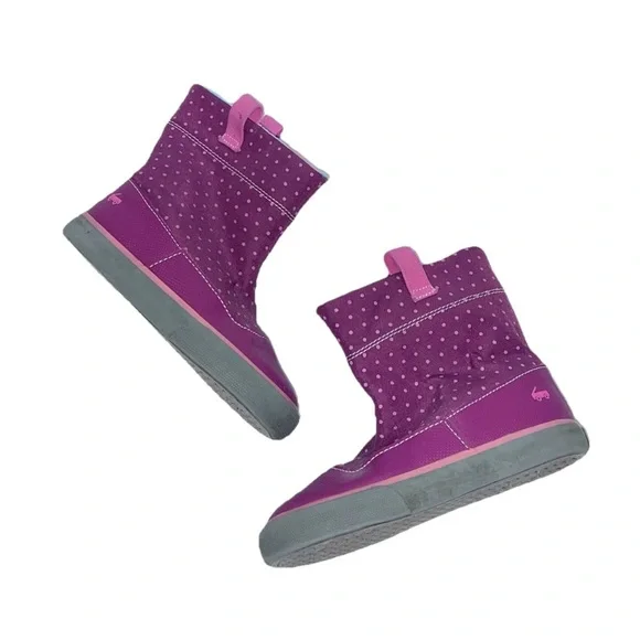 See Kai Run Girls Polka Dot Print Rain Boots Sz 10