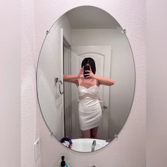 Elegant White Bath Mirror