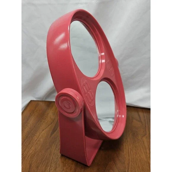 Vintage Mauve Pink Makeup Vanity Mirror Swivel Stand OR Wall Mount w 3 Mirrors