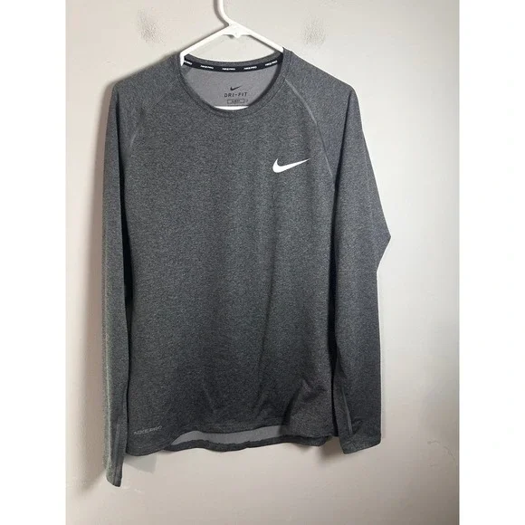 Nike Pro Dri-FIT Mens Slim Fit Long Sleeve Training Shirt Grey BV5594-011 L