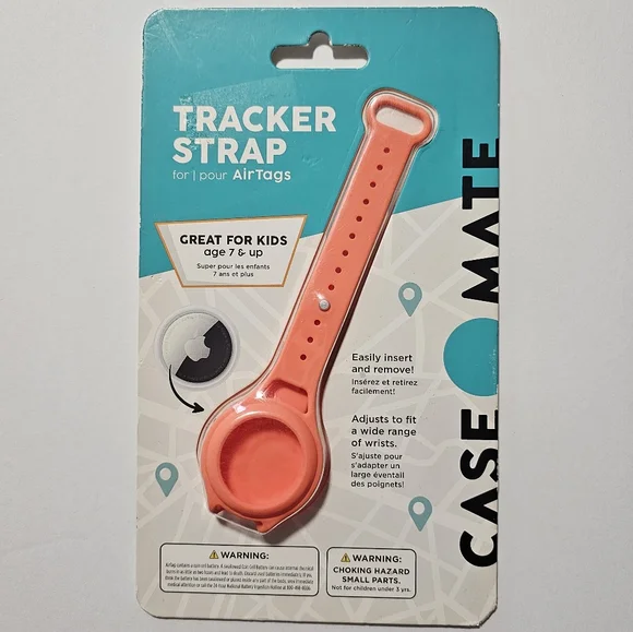 Casemate Tracker Strap Wristband & Case for Apple AirTag (CORAL)