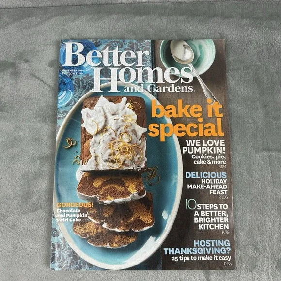 Better Homes and Gardens Magazine November 2014 Fall Thanksgiving