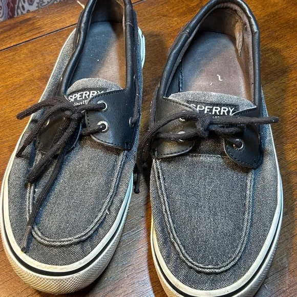 Sperry Men's Black and Gray Boat Shoes