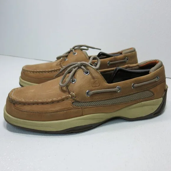Sperry Top-Sider 2 Eye Nubuck Leather Cloth Deck Boat Shoes Kutsu Zapato 11.5 W