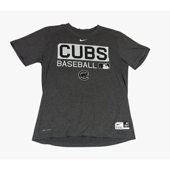 Nike Chicago Cubs Baseball Dri-FIT‎ T-Shirt Charcoal Grey Mens Large 564076-071