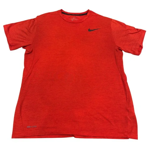 Nike Dri Fit Men's Red/Orange‎ Short Sleeve Athletic T Shirt Size Large L