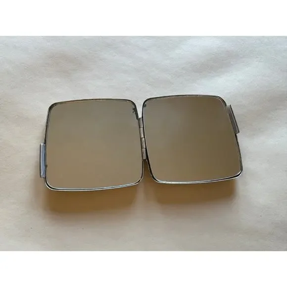 Vintage Silver Tone Double Folding Mirror
