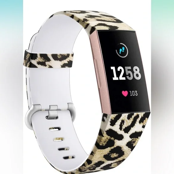Fit-Bit Charge 3 and 4 Leopard Print Band