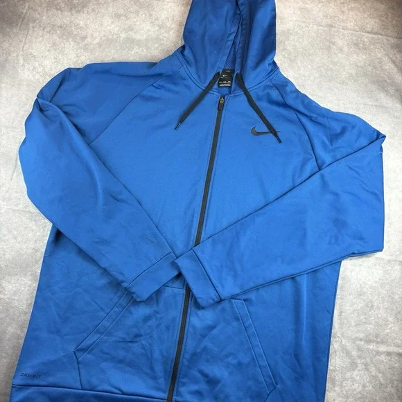 Nike Hoodie Mens 3XLT Tall Blue Athletic Active Gym Preppy Dri Fit Workout