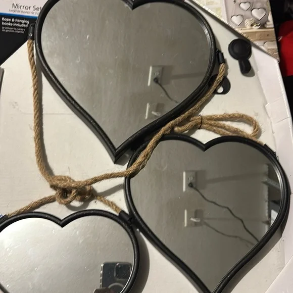 Three piece of rope hanging mirror set