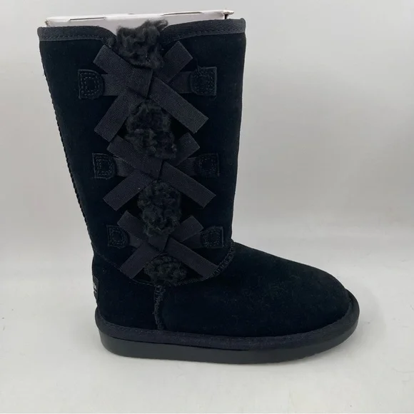Koolaburra by Ugg Black Victoria Tall Sheepskin Winter Rain Snow Boot- Size 12 C