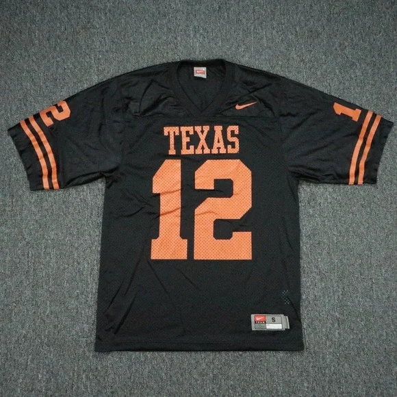 Texas Longhorns Jersey Mens Small Black Nike Team Football Colt McCoy #12