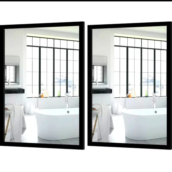 Black Large Bathroom Wall Mirror 18×24 ( 2 SETS )