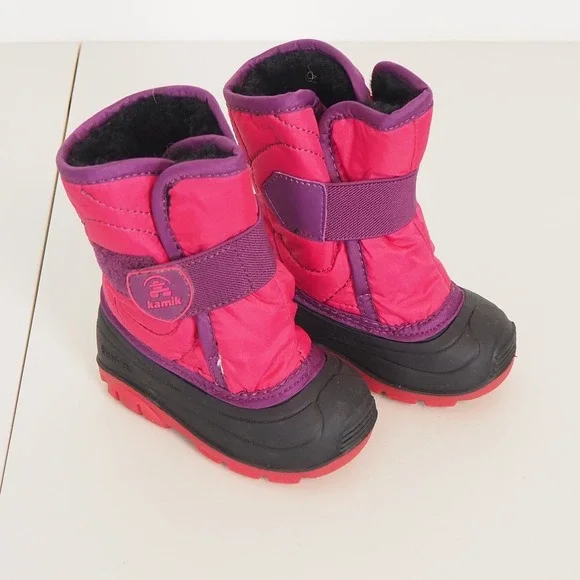 Kamik Snowbug 5 Toddler Girls Boots Sz 5 Made in Canada Fur Lined Insulated