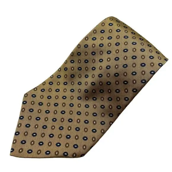 Tommy Hilfiger Tie Men's Beige Geometric 100% Silk 58.5