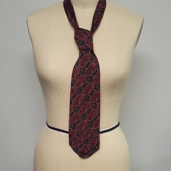 Valentino Elegant Burgundy and Navy Men's Tie