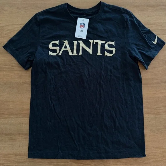 Nike NFL New Orleans Saints Mens Black Cotton Graphic T-Shirt Medium Football