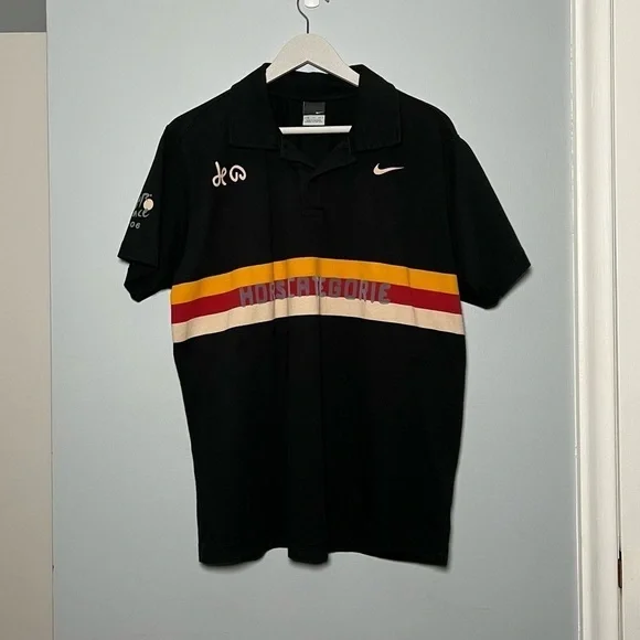 Y2K Nike Hors Categorie Polo Mens 2006 France Black Cycling Vintage