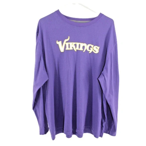 Nike Dri Fit Minnesota Vikings Shirt XXL Purple Long Sleeve NFL Football‎ Mens