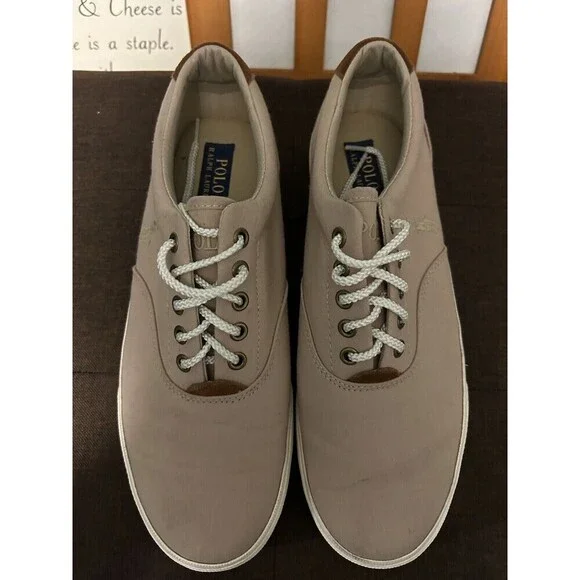 Polo Ralph Lauren Veto 9.5D Tan Lace Up Casual Boat Shoe Sneaker