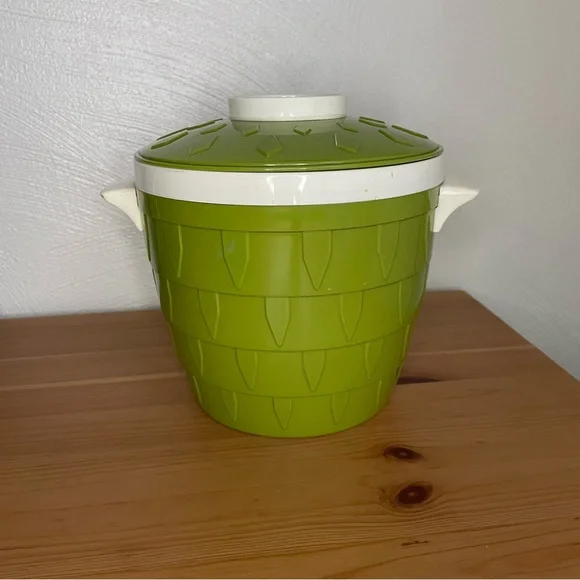 Vintage Avocado Green Ice Bucket