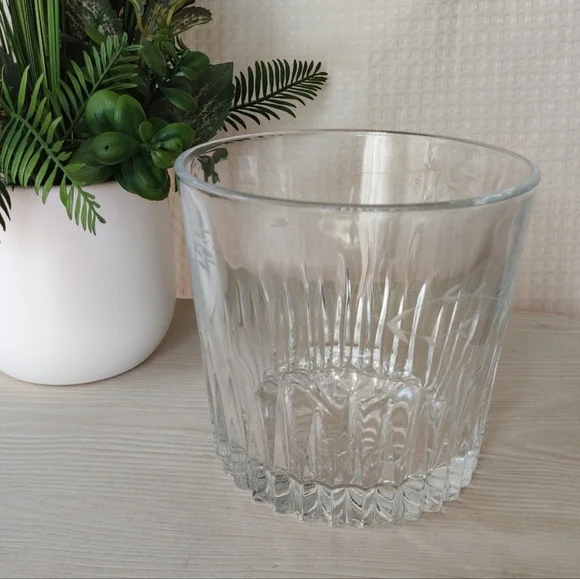 Vintage Princess House Etched Fauceted Clear Glass Ice Bucket
